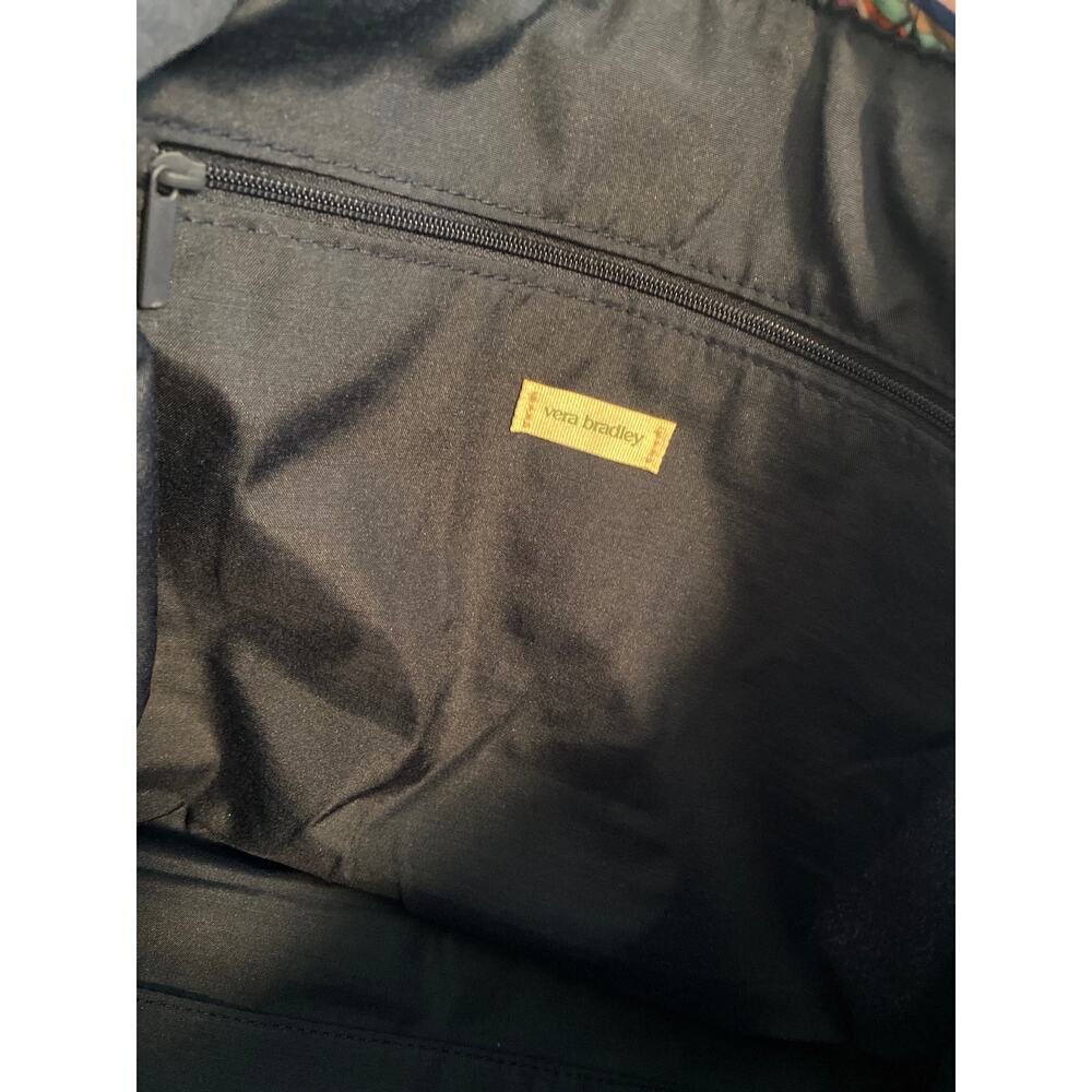 Vera Bradley Large East West Tote in the Retro Ribbons pattern. - Picture 4 of 9